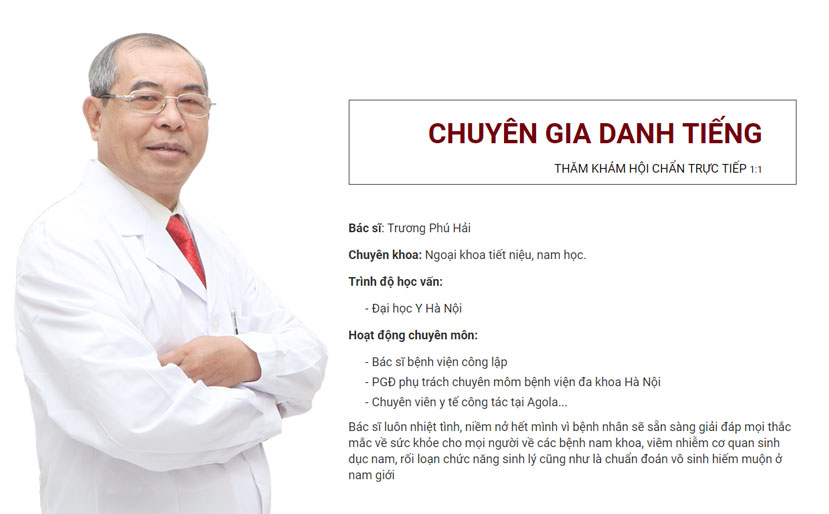 Bác sĩ Trương Phú Hải chuyên điều trị liệt dương